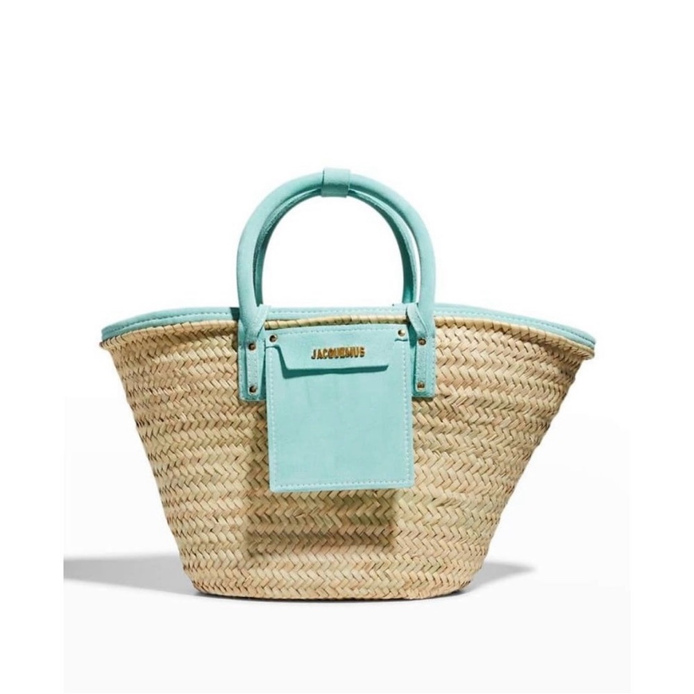 Jacquemus Mint Green Woven Tote Bag